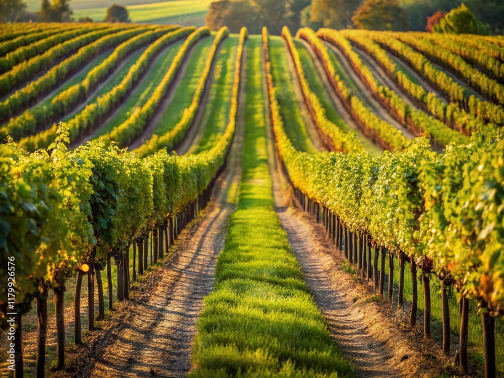 Fototapeta premium Minimalist Rows of Vines: Organic Texture and Simple Beauty in Nature