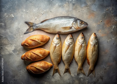 Minimalist Still Life: Five Loaves Two Fish, Simple Abundance