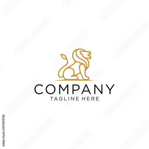 logo design with a modern lion icon