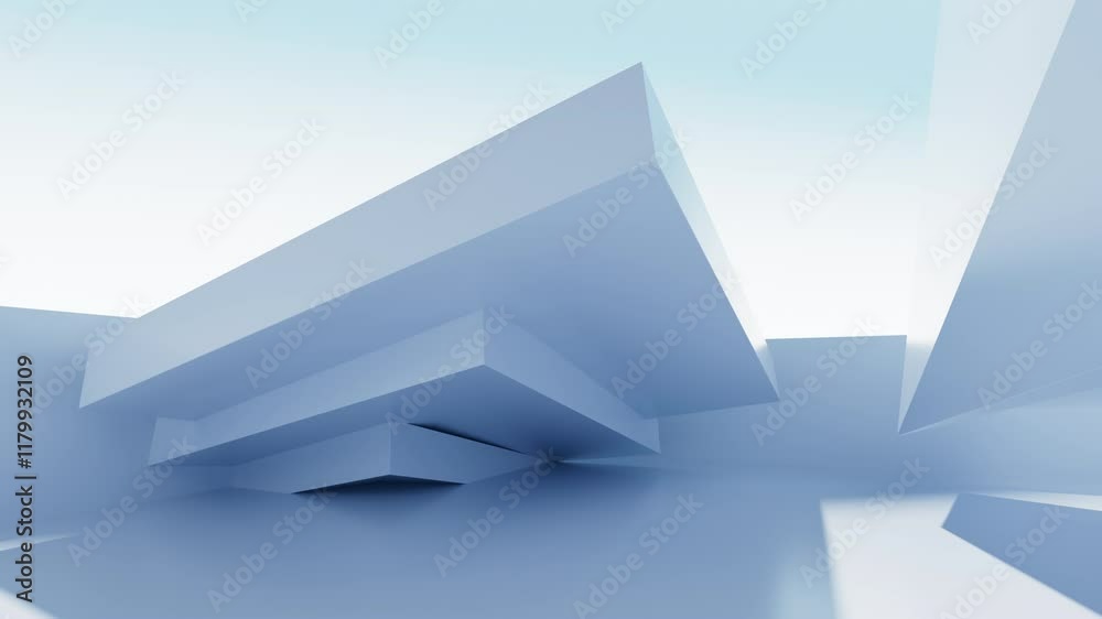 White abstract architecture background, 3d rendering.