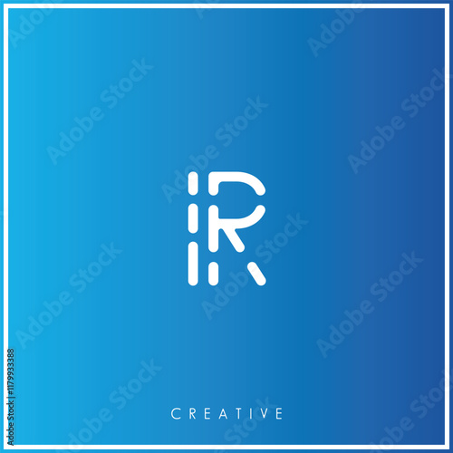 IR Premium Vector latter logo design. Creative Logo. Vector Illustration logo. letters Logo. Creative Logo. Minimal feminine monogram and logo. Elegant leaves. Modern design.