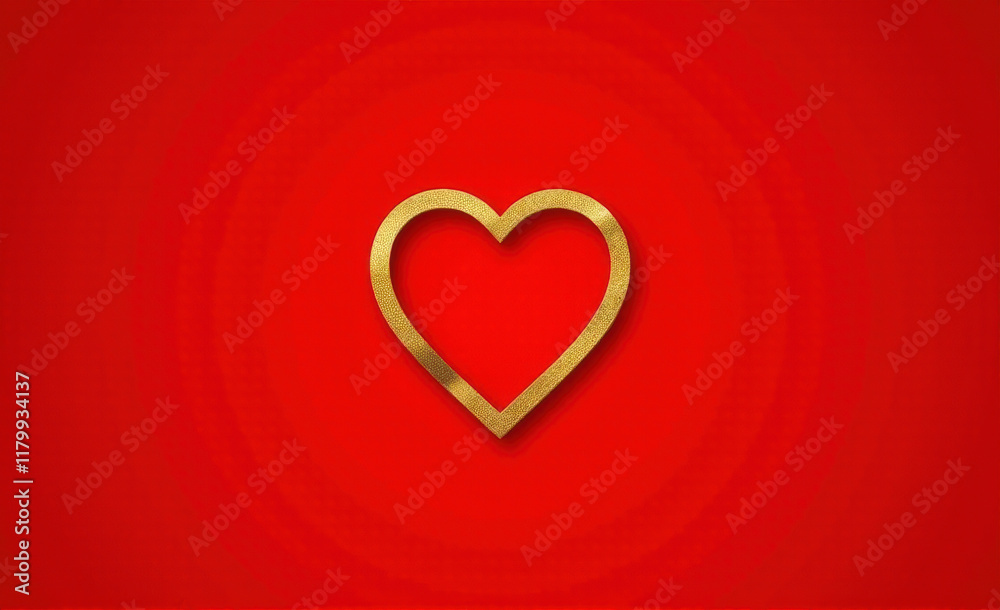 gold heart on a red background gold heart on a red background