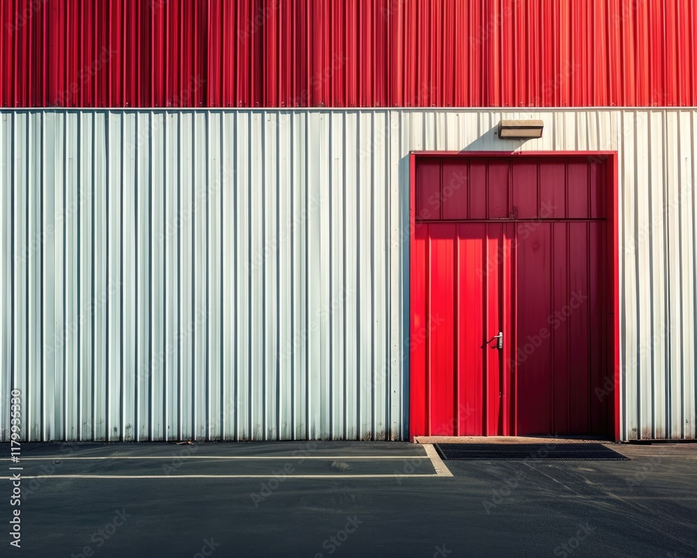 Modern Self Storage Building with Red Exterior and Steel Doors Modern Self Storage Building with Red Exterior and Steel Doors