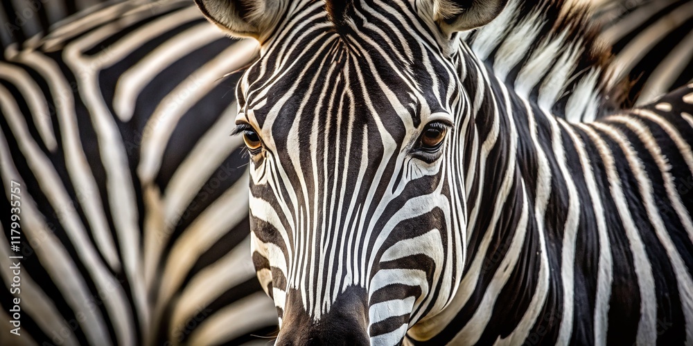 Fototapeta premium Minimalist Zebra Stripes Background: Abstract Black and White Texture