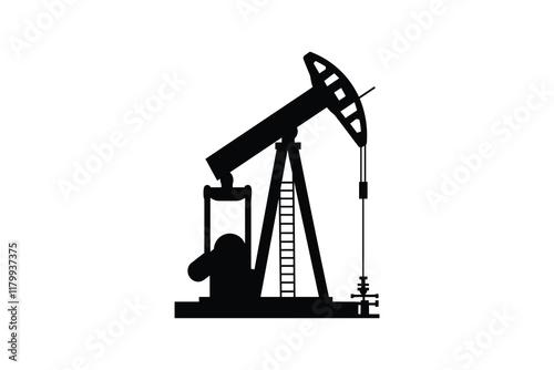 Oil pump jack silhouette for fuel industry.