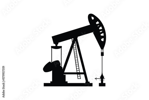 Oil pump jack silhouette for fuel industry.