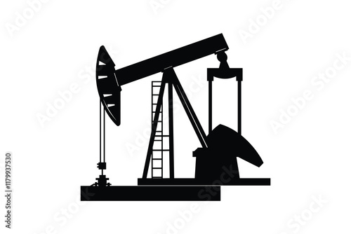 Oil pump jack silhouette for fuel industry.