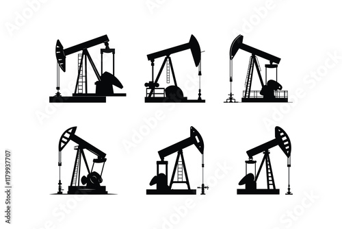 Oil pump jack silhouette for fuel industry.