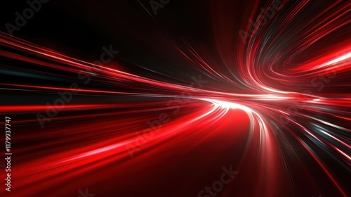 Abstract Speed Light Trails Dynamic Red and Black Swirls Energetic Motion Blurred Lines Powerful Visual