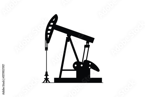 Oil pump jack silhouette for fuel industry.