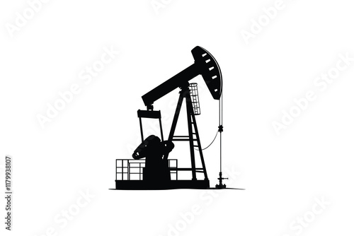 Oil pump jack silhouette for fuel industry.