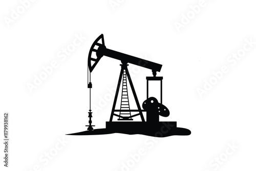 Oil pump jack silhouette for fuel industry.