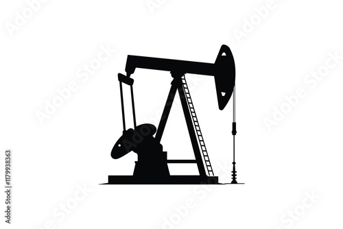 Oil pump jack silhouette for fuel industry.