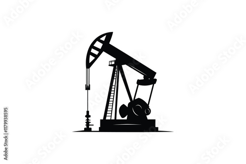 Oil pump jack silhouette for fuel industry.