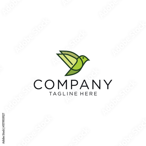 modern green bird logo design