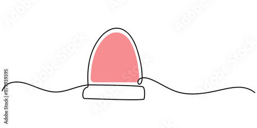 Single one line drawing flasher siren with text SOS. SOS concept. Continuous line draw design graphic vector illustration, Single continuous line drawing emergency siren icon. Fire warning sign.