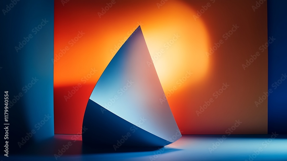 Fototapeta premium Abstract Geometric Form Against Vibrant Background