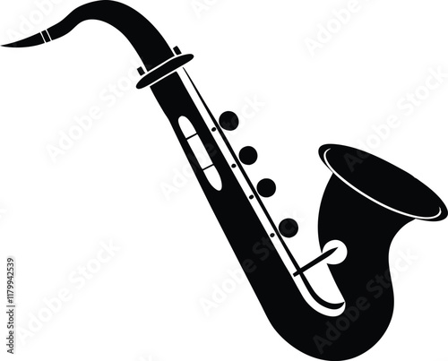 Saxophone silhouette,Saxophone vector icon
