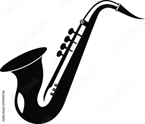 Saxophone silhouette,Saxophone vector icon