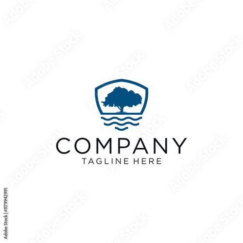 modern banyan and water logo