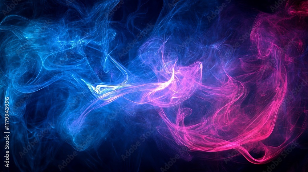 Fototapeta premium Abstract Blue And Pink Swirling Smoke Art