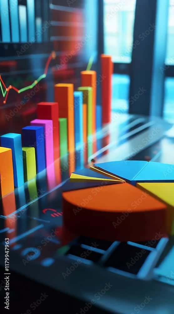 growing chart pie bar graphs graph diagram arrow success growth development business isolated white finance financial statistic research report document achievement object background concept