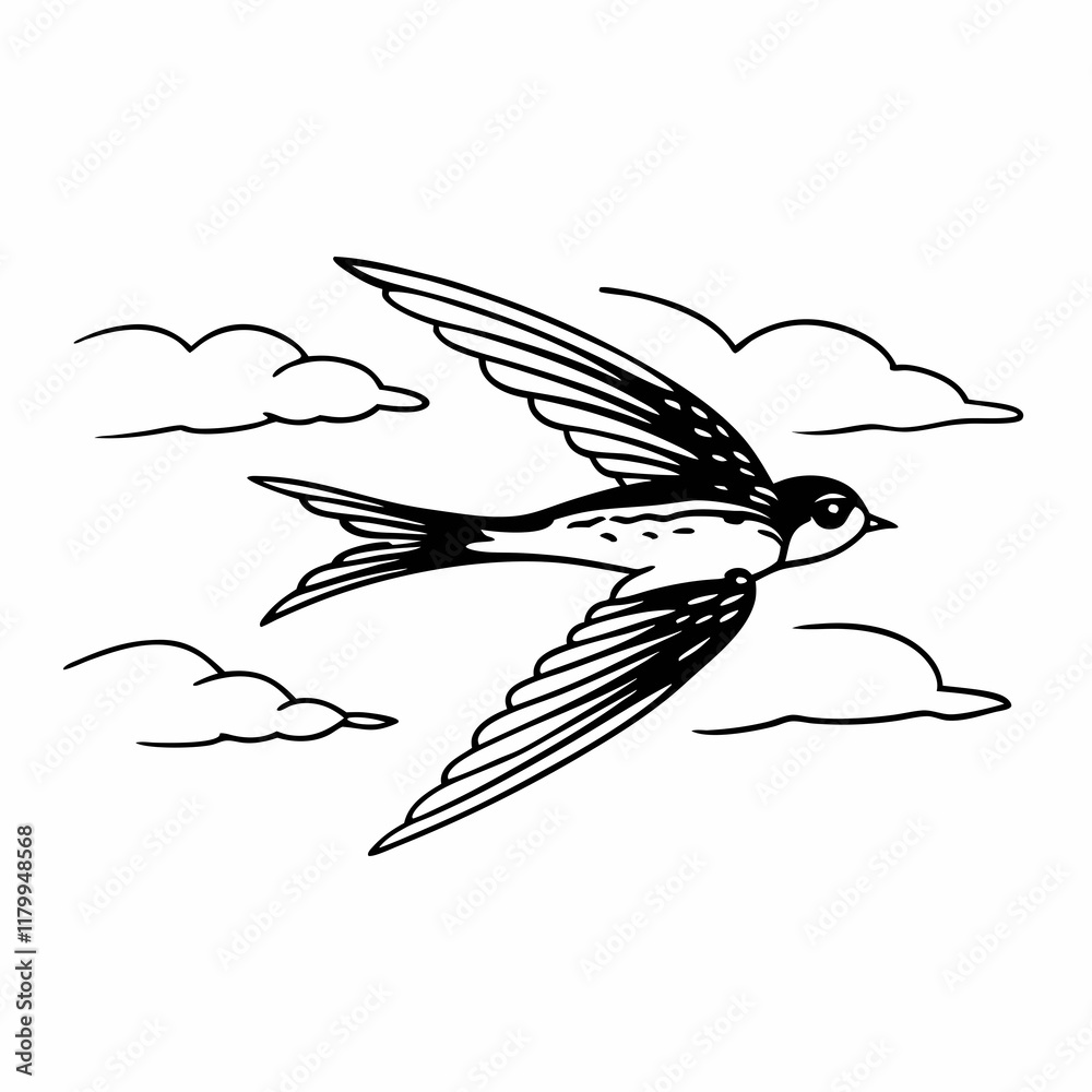 Obraz premium flying bird silhouette