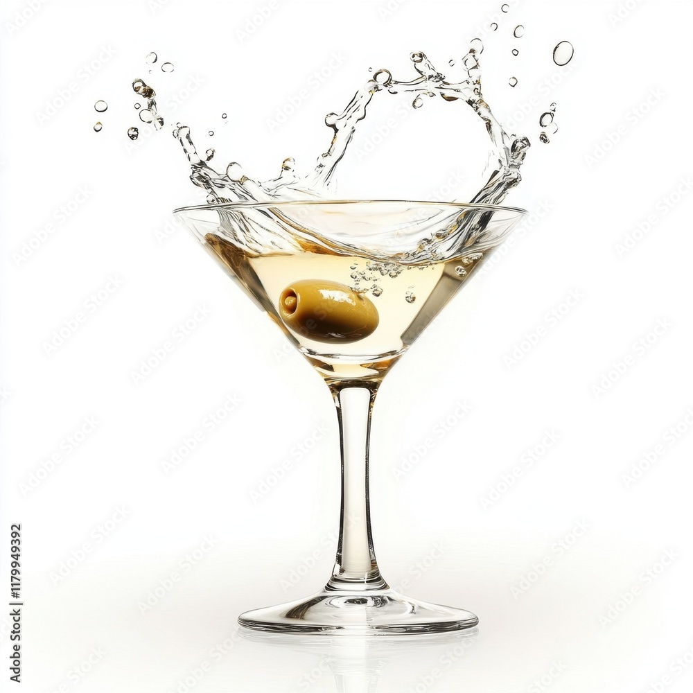 A martini glass with an olive splashes into water, creating dynamic droplets and showcasing a refreshing cocktail experience. A martini glass with an olive splashes into water, creating dynamic droplets and showcasing a refreshing cocktail experience.