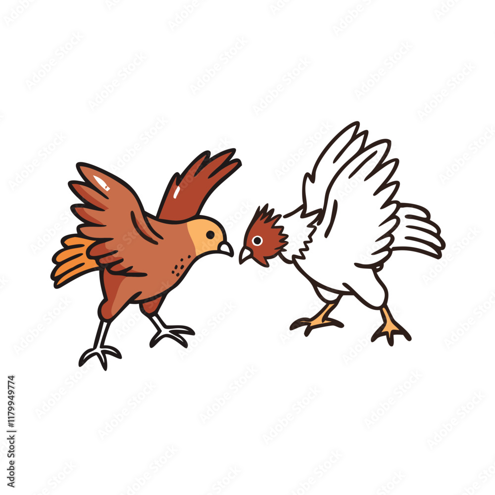 Obraz premium Stylized Chickens Vector Graphic for Agriculture