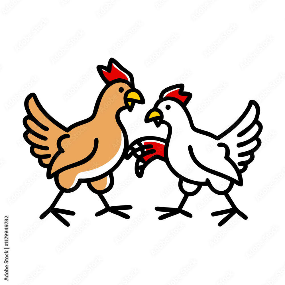 Stylized Chickens Vector Graphic for Agriculture Stylized Chickens Vector Graphic for Agriculture