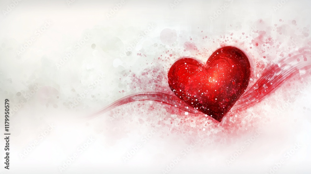 Fototapeta premium Heart on white background. Love. Valentine's day. Abstract background.