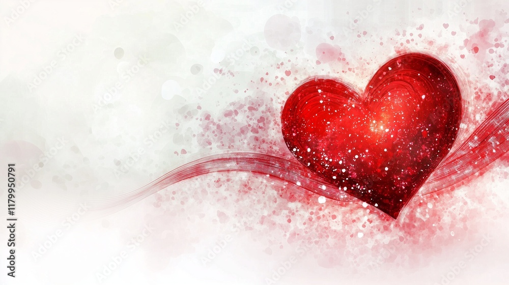 Fototapeta premium Heart on white background. Love. Valentine's day. Abstract background.
