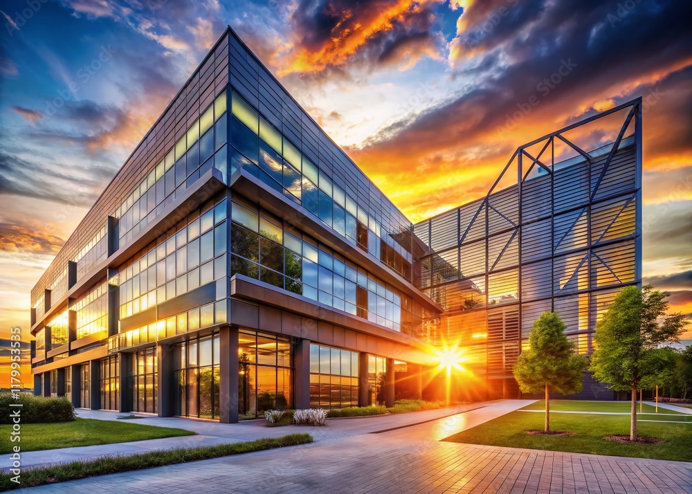 Fototapeta premium Modern Office Building Email Marketing Campaign Success Concept