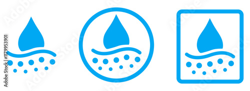 Hydration skin symbols isolated on white background.  Best Hydration skin icon vector for product packaging signs. Hydrated skin sign for packaging products. 
