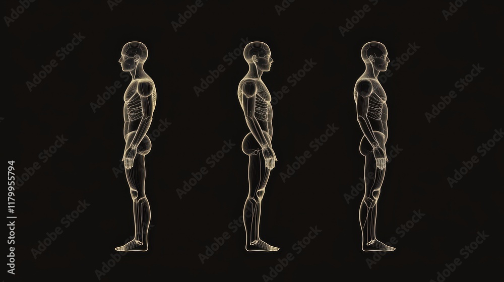Intricate 3d rendering of an anatomical human figure, a detailed visualization 3d