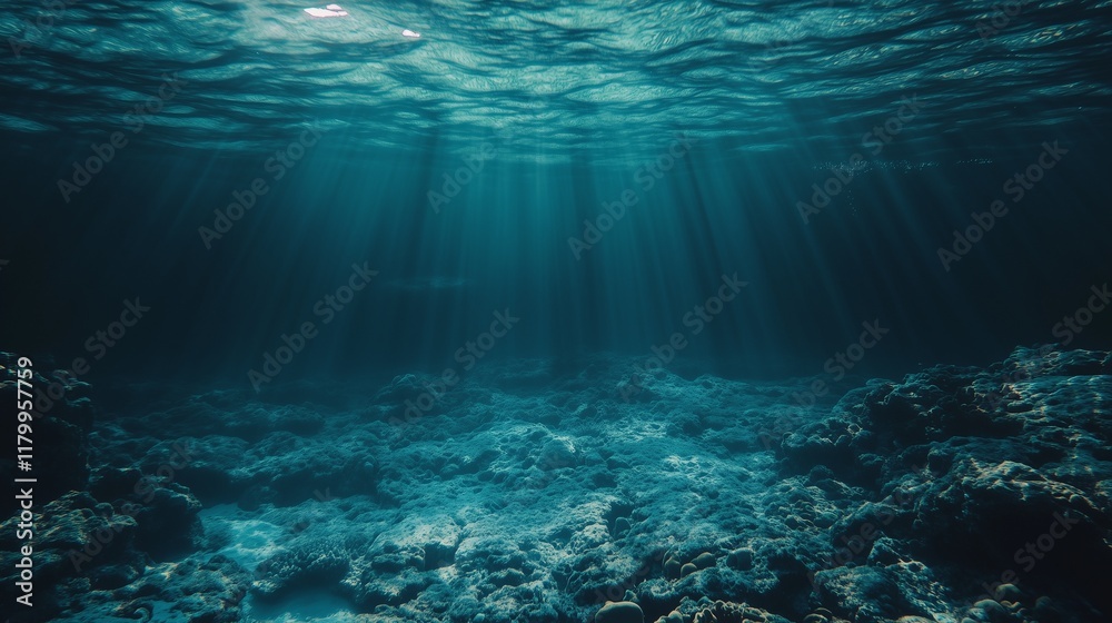 Seabed. Background with corals and fish. Seabed. Background with corals and fish.