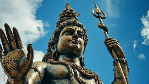 Lord Shiva Statue Holding Trident