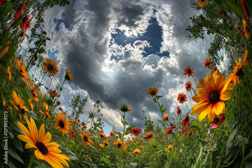 Gargantuan Blooms with Stormy Skies