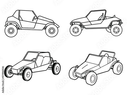 Vector Illustration of Isolated Dune Buggie Outline