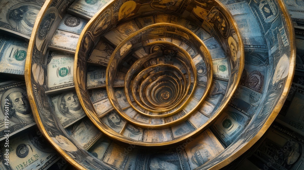 Fototapeta premium Exploring wage-price spiral understanding dynamic inflation trends today economy