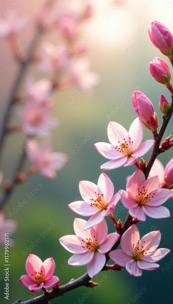 Delicate blooming flowers against a spring backdrop , petal, nature, springtime Delicate blooming flowers against a spring backdrop , petal, nature, springtime
