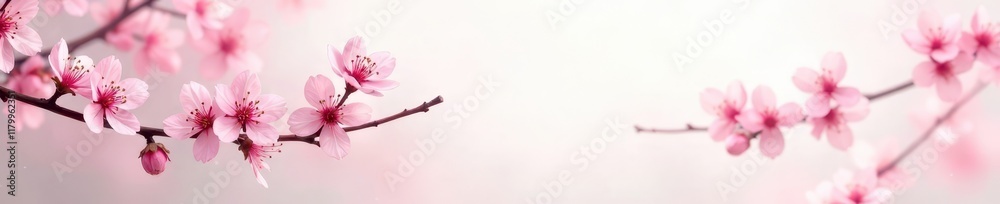 Delicate pink plum blossoms, pristine white backdrop Elegant Lunar New Year design , flower, nature, white background