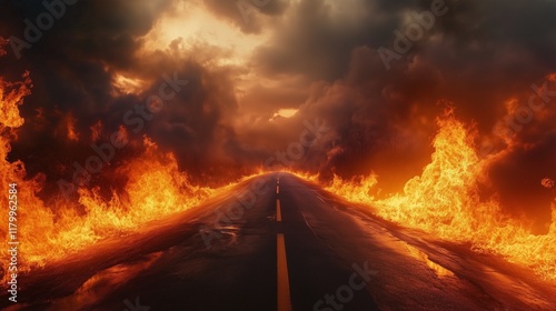 Highway on Fire. Road to Hell.