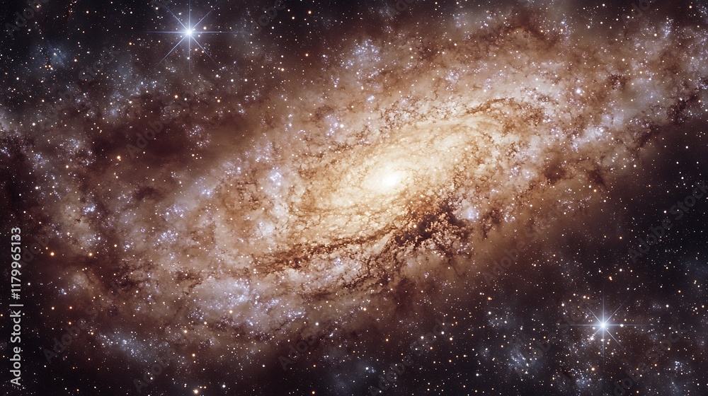 Obraz premium A Stunning Spiral Galaxy Amidst Distant Stars