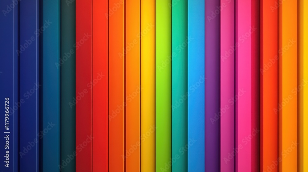 Obraz premium Vibrant Vertical Stripes in a Spectrum of Colors Displaying a Playful and Energetic Background Perfect for Creative Projects and Design Elements