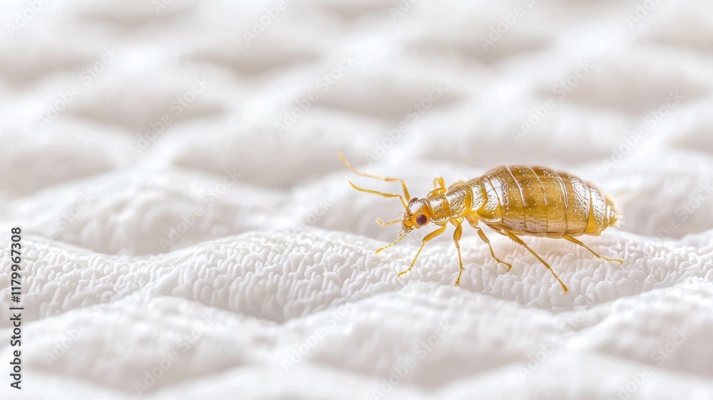 Pest control bed bug infestation in a home environment macro photography close-up view Pest control bed bug infestation in a home environment macro photography close-up view