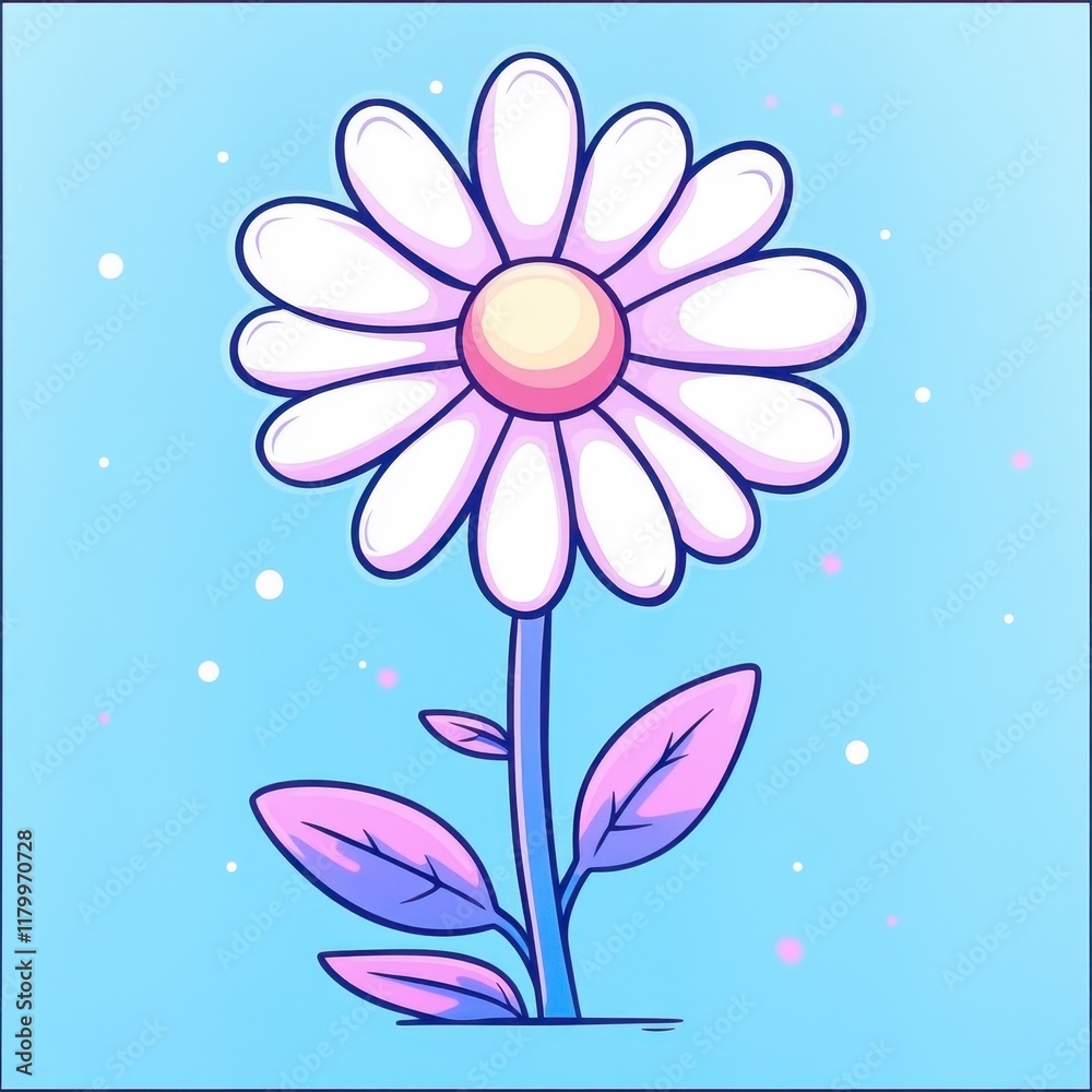 Vibrant Flower Illustration on Blue Background Perfect for Spring Designs, Nature Themes, or Creative Projects Featuring Bold Colors and Playful Aesthetics Vibrant Flower Illustration on Blue Background Perfect for Spring Designs, Nature Themes, or Creative Projects Featuring Bold Colors and Playful Aesthetics