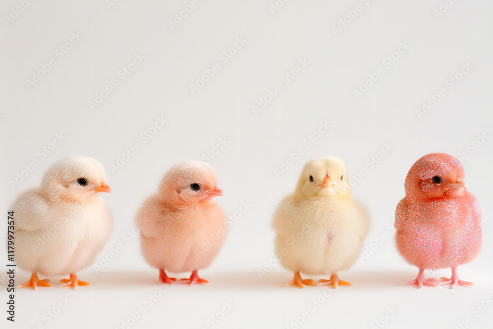 Fototapeta premium Delicate Background Easter, Feathers, Eggs, Chicken, Rabbit, Aesthetic Background, Pink Background, Gold Background, Beautiful Feathers, Easter Bunny, Minimalistic Background