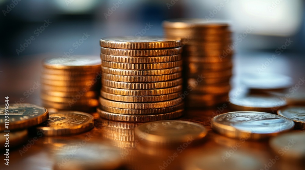 Stacks of Gold Coins: A Close-Up View of Financial Prosperity and Wealth Accumulation Stacks of Gold Coins: A Close-Up View of Financial Prosperity and Wealth Accumulation