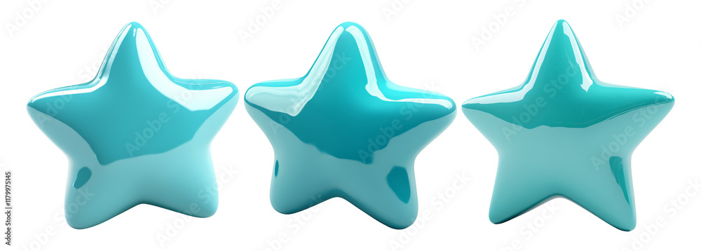 Three Isolated Shiny Stars on Transparent Background for Design Use Three Isolated Shiny Stars on Transparent Background for Design Use